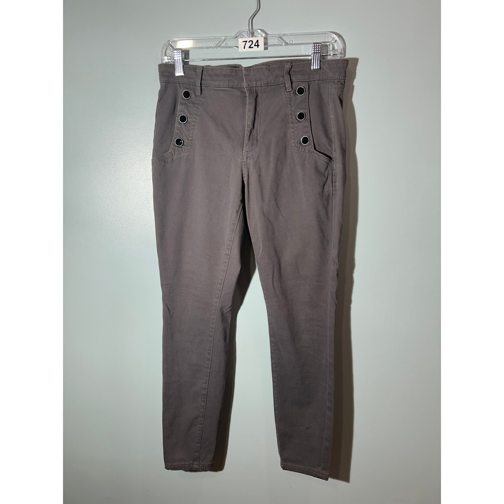 Old Navy Rockstar Super Skinny Sailor Button Gray Pants Womens Size 4 Regular